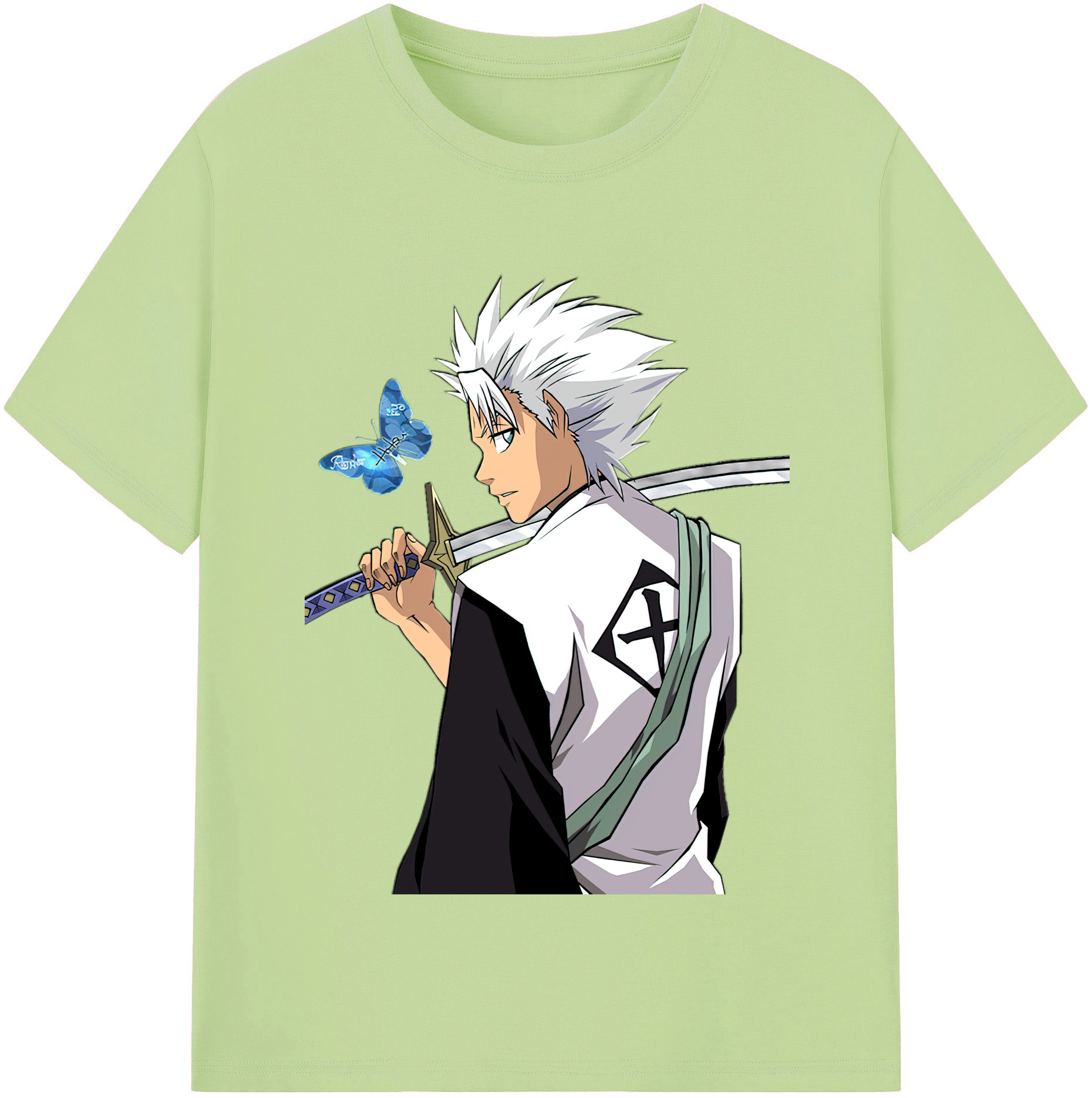 （画像用） ブリーチ 日番谷冬獅郎（ひつがや とうしろう） BLEACH Hitsugaya Toushirou 綿100％半袖Tシャツ（フロントプリント）